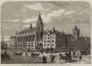 Columbia Market, Bethnal-Green, gebaut von Miss Burdett-Coutts, eröffnet am Mittwoch